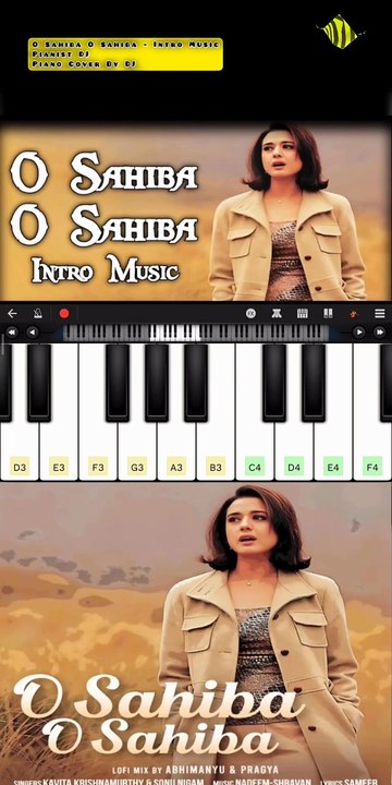 O Sahiba O Sahiba - Intro Music | Piano Cover By DJ | Pianist DJ | Walk Band
