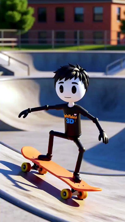 Sticky's First Skateboard Trick | 3D Cartoon Short
