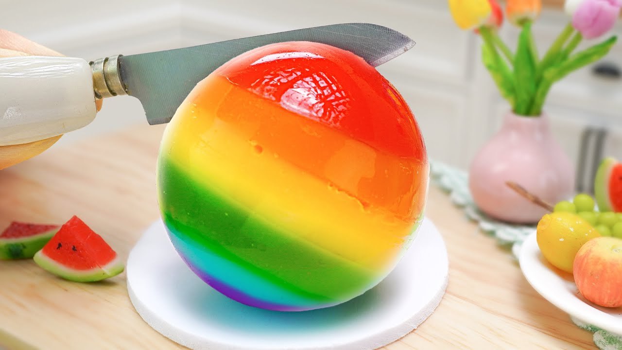 Wonderful Miniature Rainbow Jelly Cake Decorating - Satisfying Rainbow Cake Design Idea - Mini Yummy