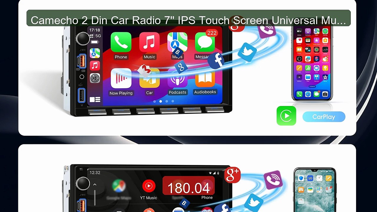 Camecho 2 Din Car Radio 7'' IPS Touch Screen Universal Multim... -- Amazing Value 2026 | Must Have!