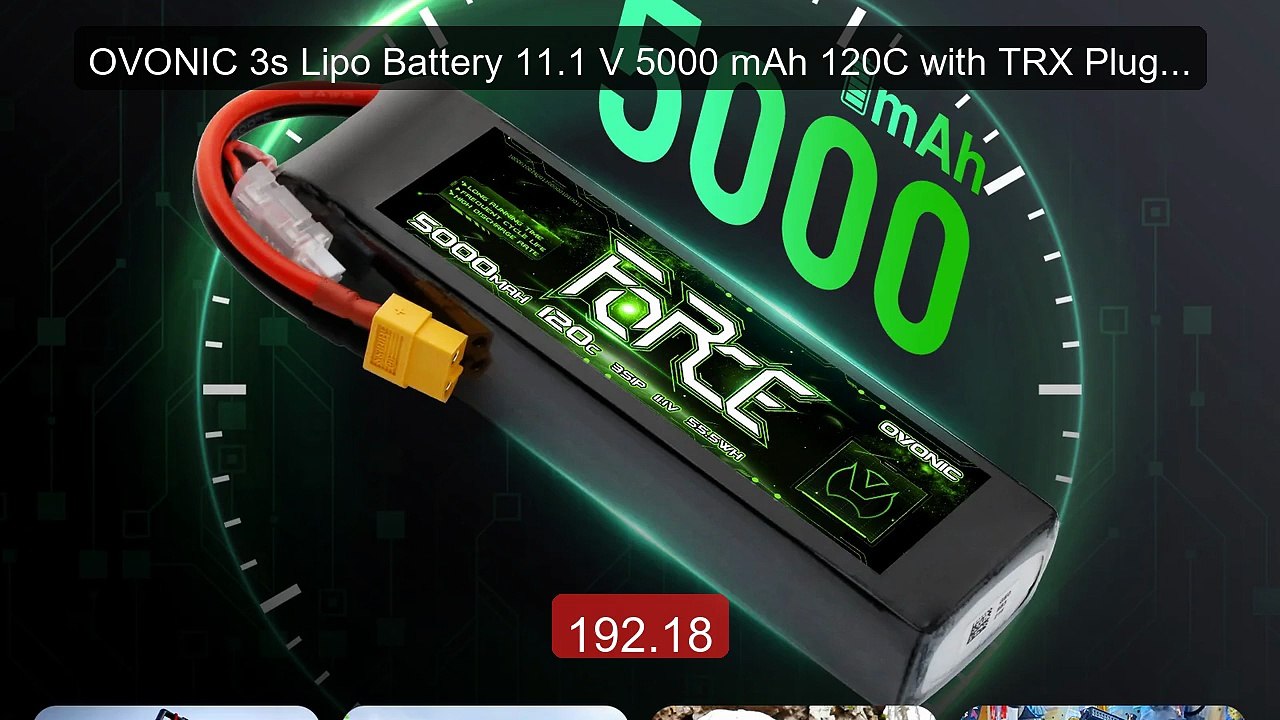 OVONIC 3s Lipo Battery 11.1 V 5000 mAh 120C with TRX Plug Lip... -- Amazing Value 2026 | Must Have!