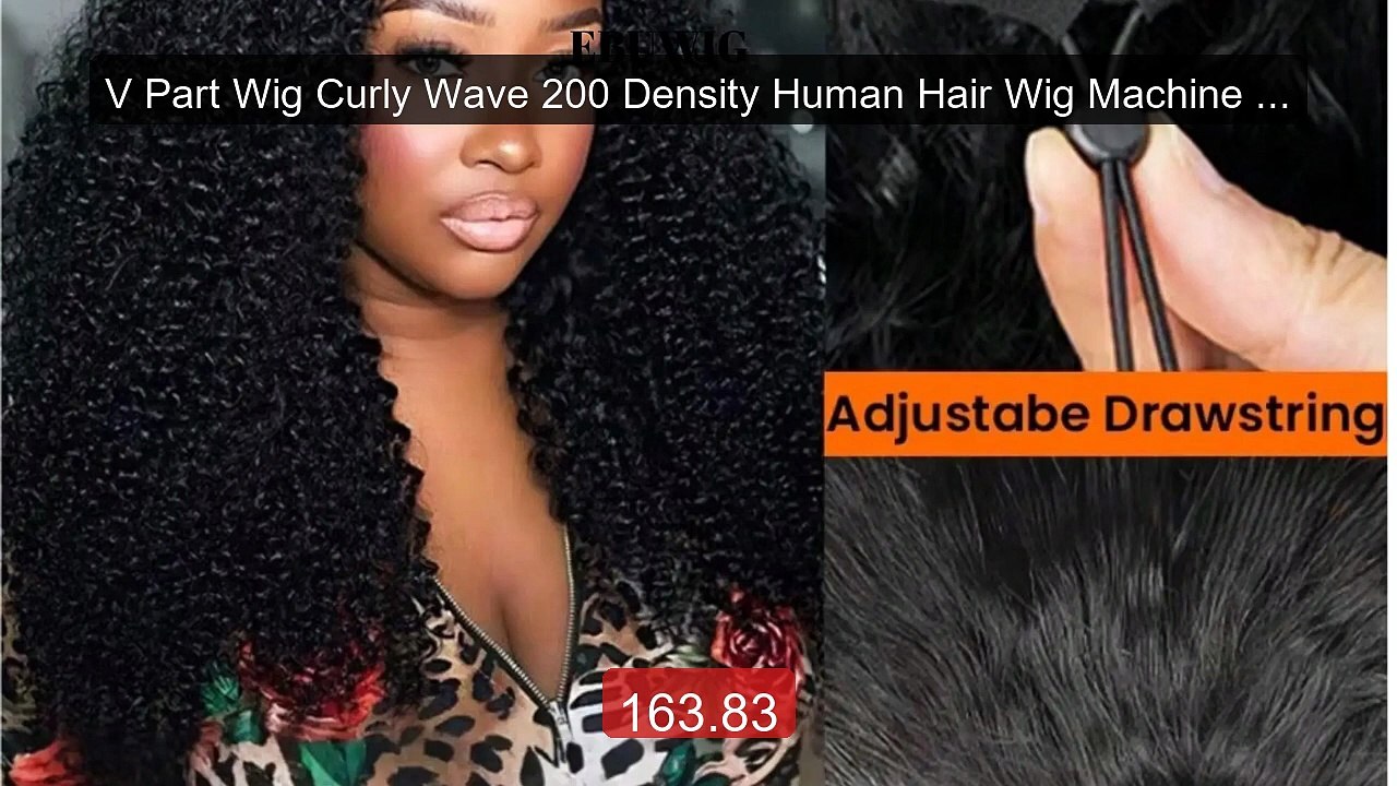V Part Wig Curly Wave 200 Density Human Hair Wig Machine Made ... -- Hot Deal 2026 | Limited Offer!