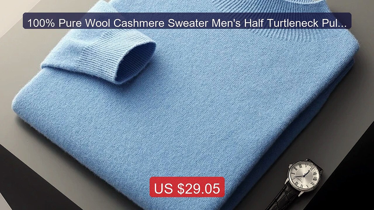 100% Pure Wool Cashmere Sweater Men's Half Turtleneck Pullover... -- Hot Deal 2026 | Limited Offer!