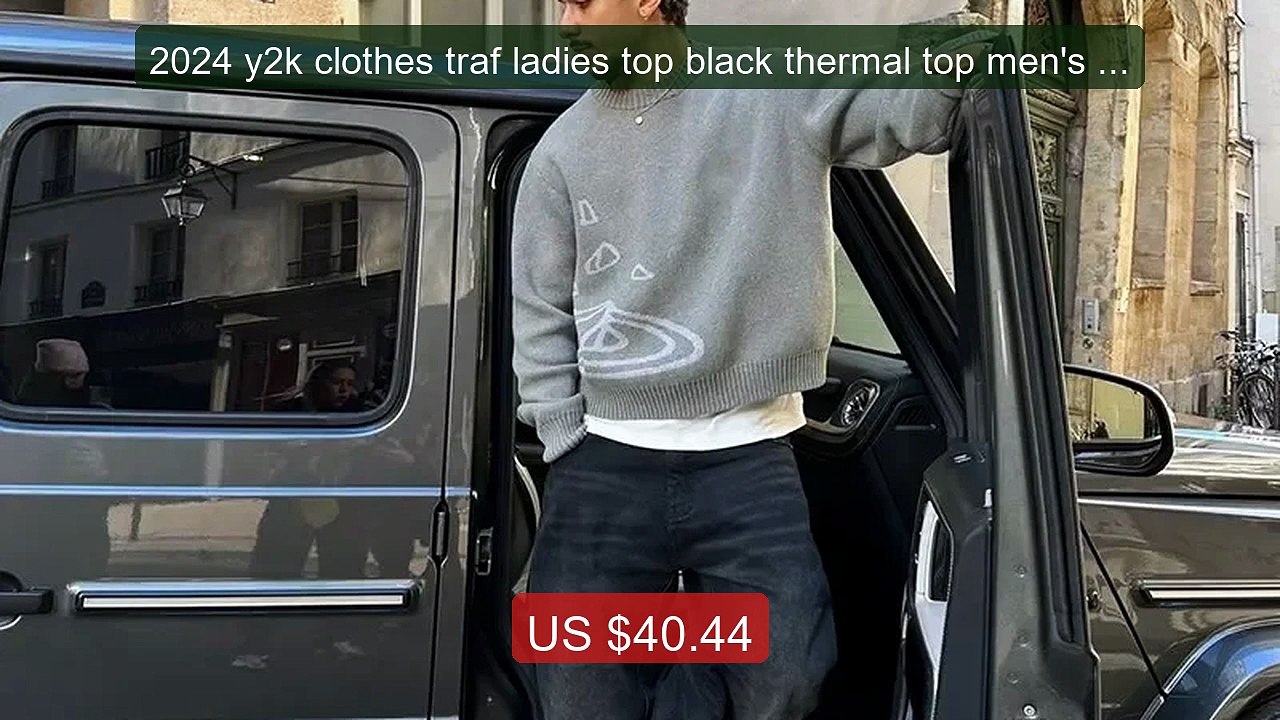 2024 y2k clothes traf ladies top black thermal top men's loose com... -- Best Deal 2026 | Shop Now!
