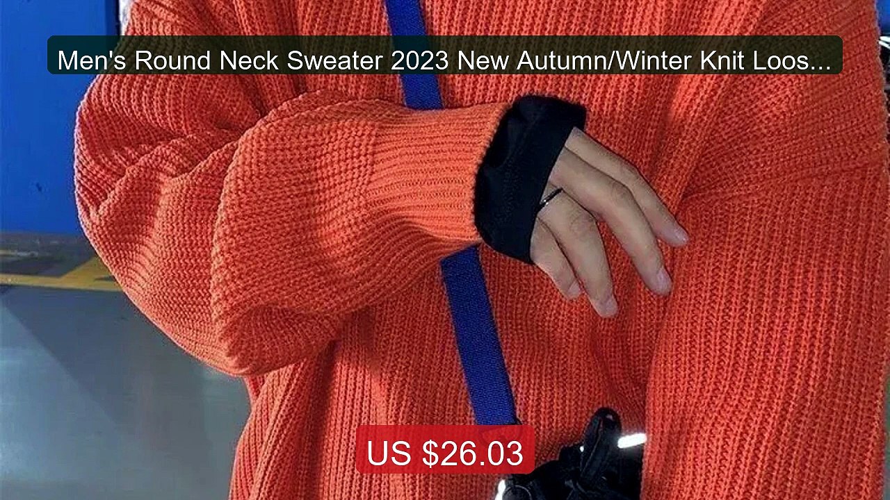 Men's Round Neck Sweater 2023 New Autumn/Winter Knit Loose an... -- Amazing Value 2026 | Must Have!