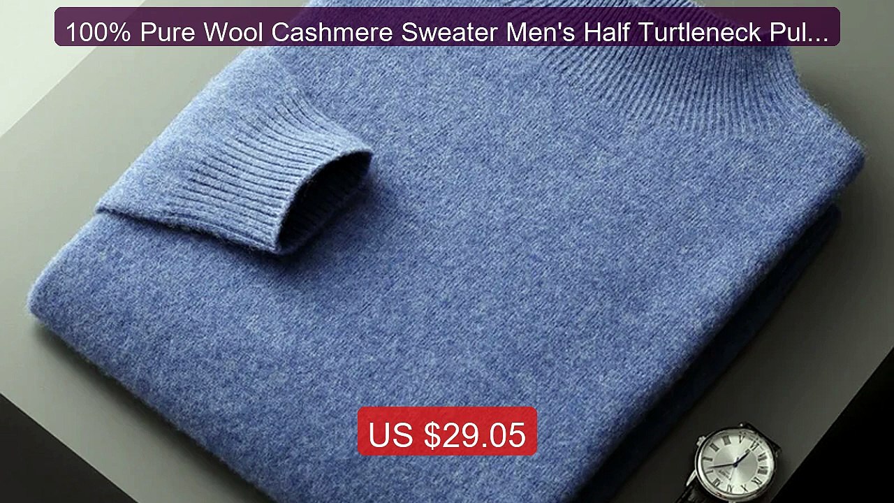 100% Pure Wool Cashmere Sweater Men's Half Turtleneck Pullo... -- Top Pick 2026 | Unbeatable Price!