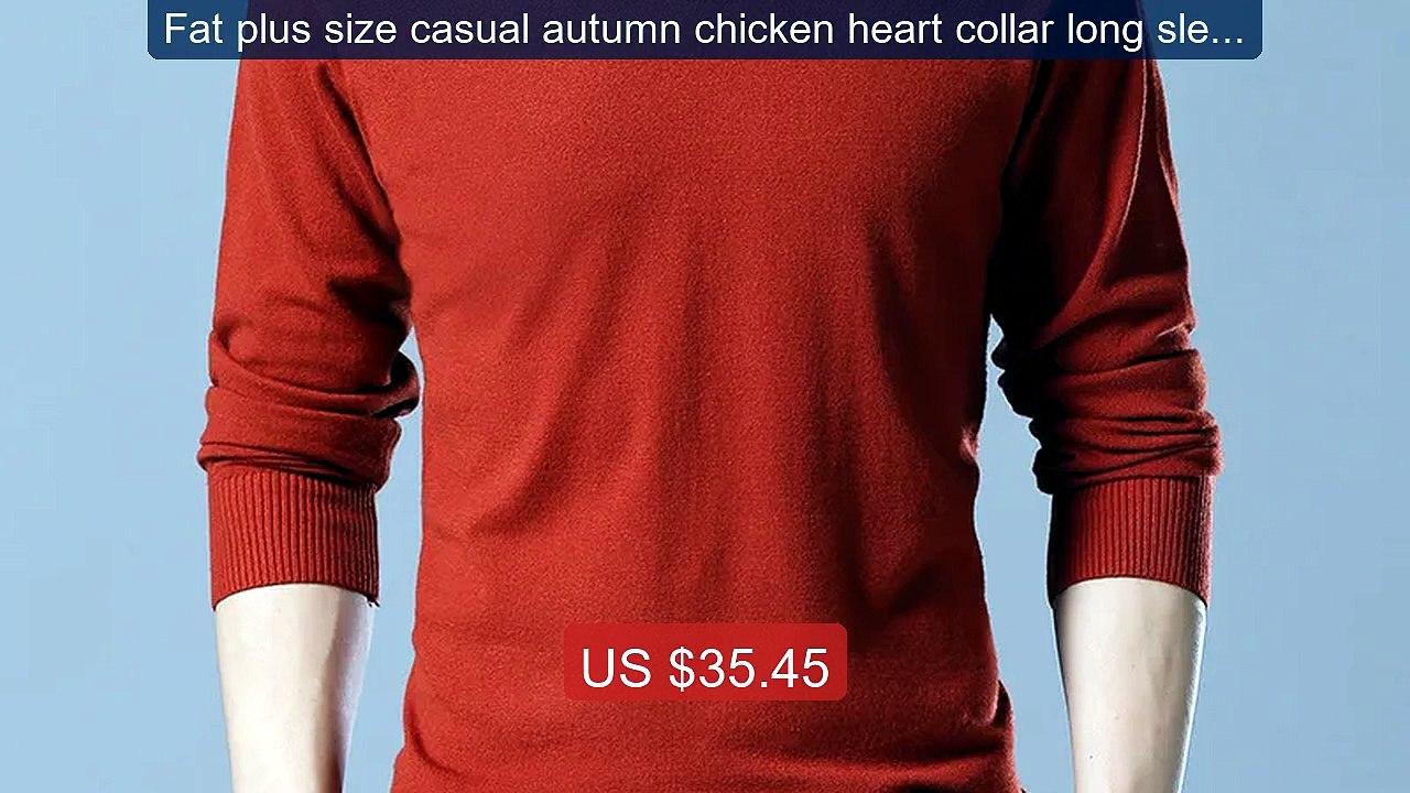 Fat plus size casual autumn chicken heart collar long sleeved knit... -- Best Deal 2026 | Shop Now!