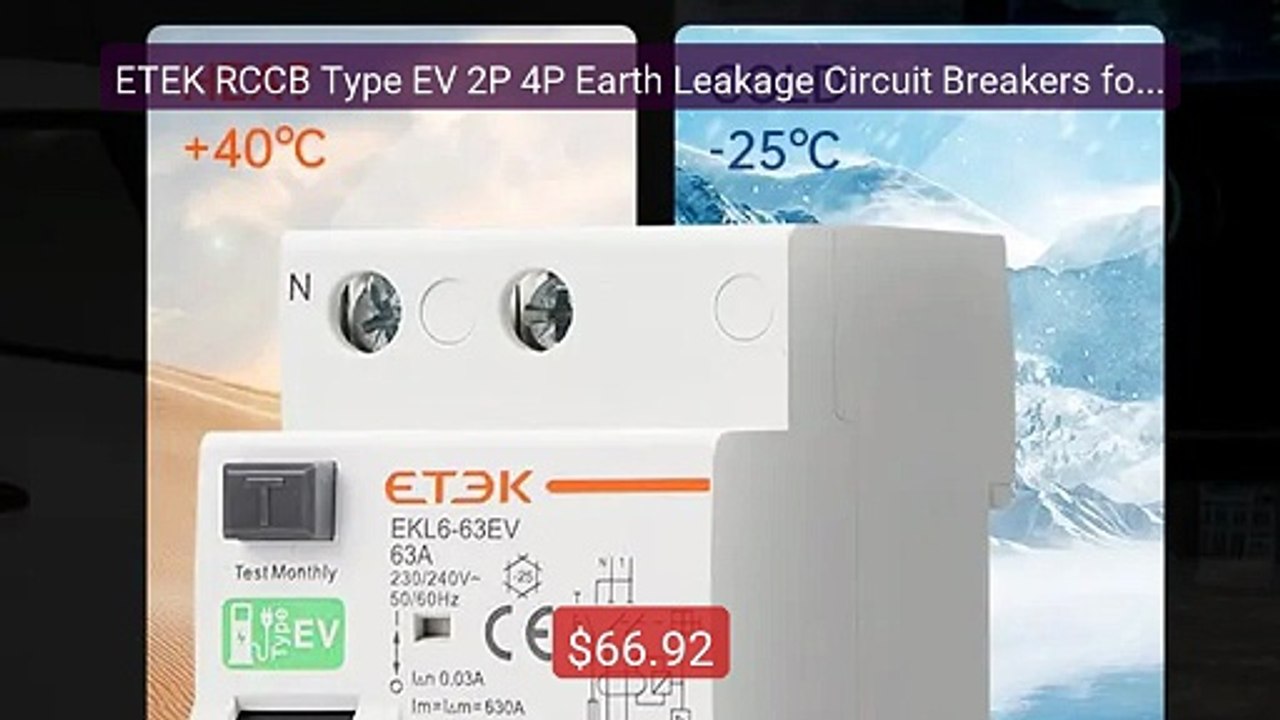 ETEK RCCB Type EV 2P 4P Earth Leakage Circuit Breakers for Ca... -- Amazing Value 2026 | Must Have!