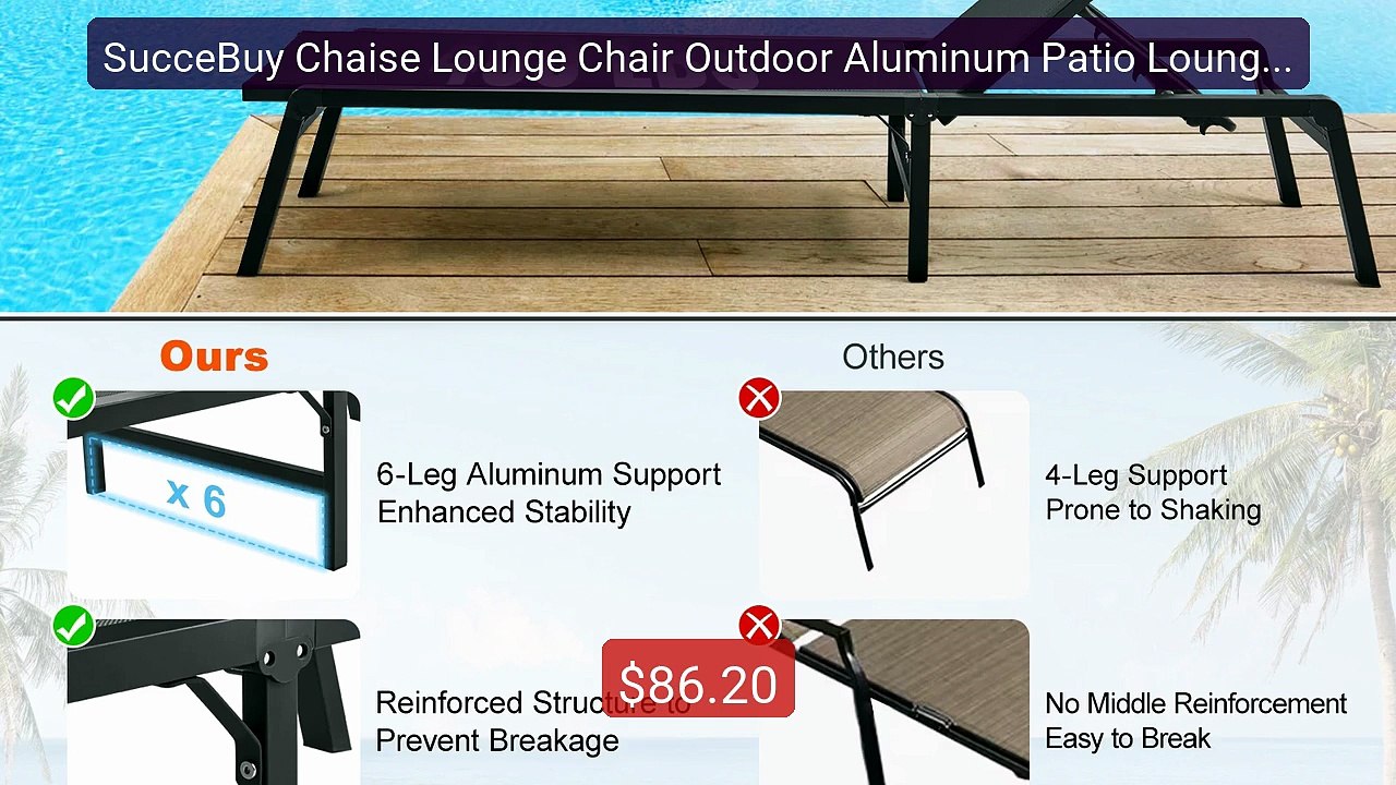 SucceBuy Chaise Lounge Chair Outdoor Aluminum Patio LoungeFolding P... -- Top Rated 2026 | Buy Now!
