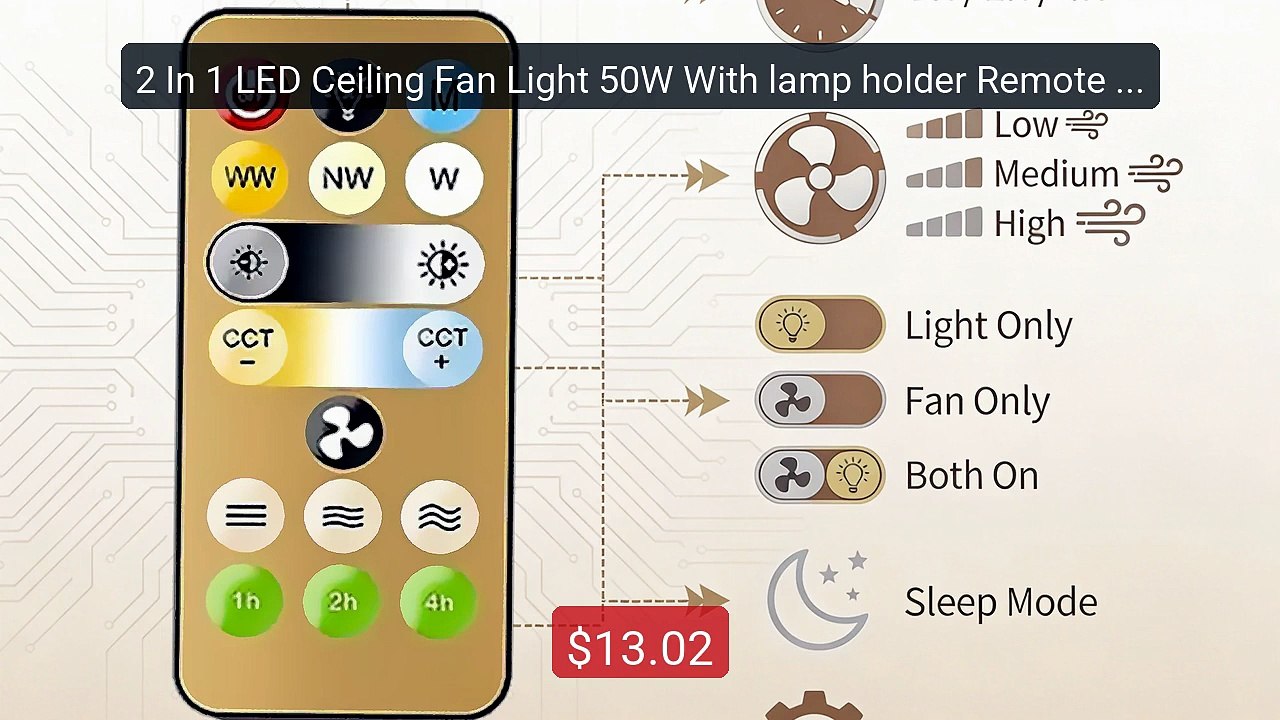 2 In 1 LED Ceiling Fan Light 50W With lamp holder Remote Cont... -- Amazing Value 2026 | Must Have!