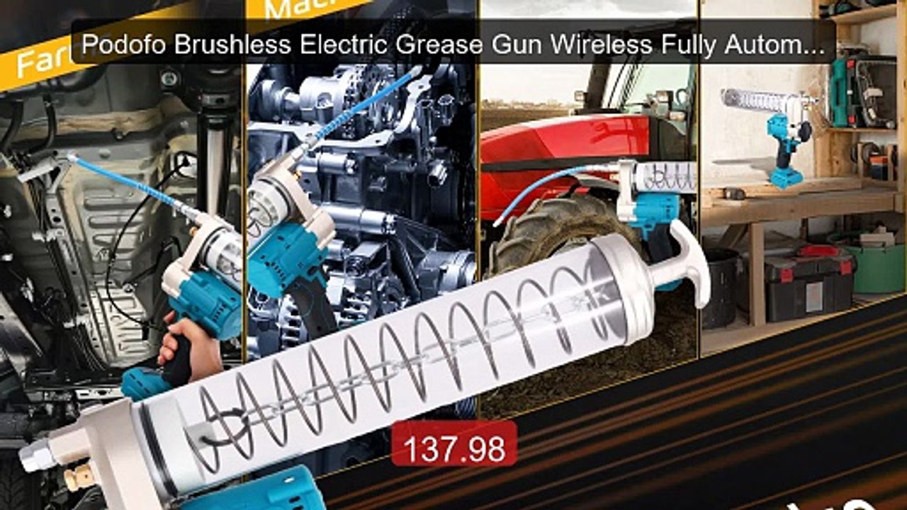 Podofo Brushless Electric Grease Gun Wireless Fully Automat... -- Top Pick 2026 | Unbeatable Price!