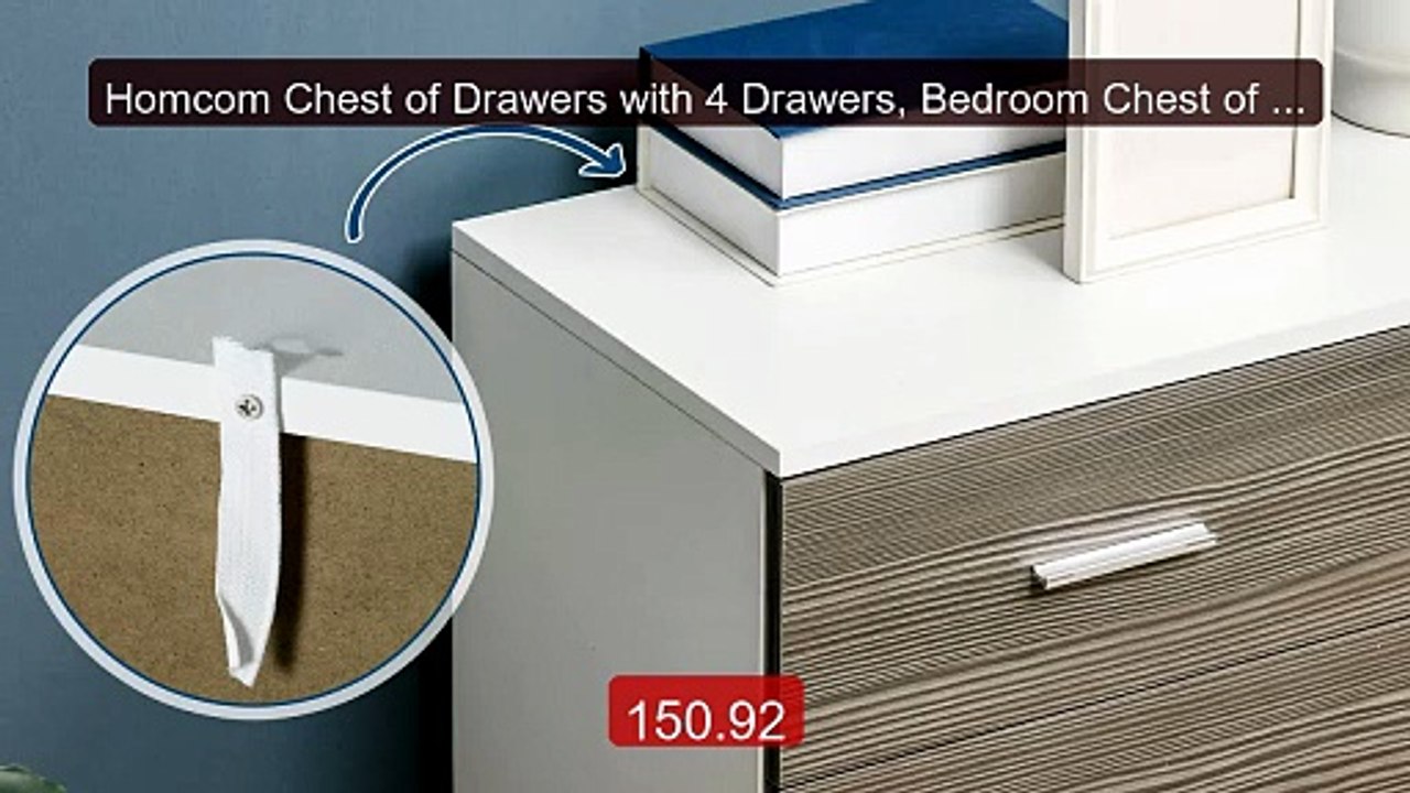 Homcom Chest of Drawers with 4 Drawers, Bedroom Chest of Drawe... -- Hot Deal 2026 | Limited Offer!