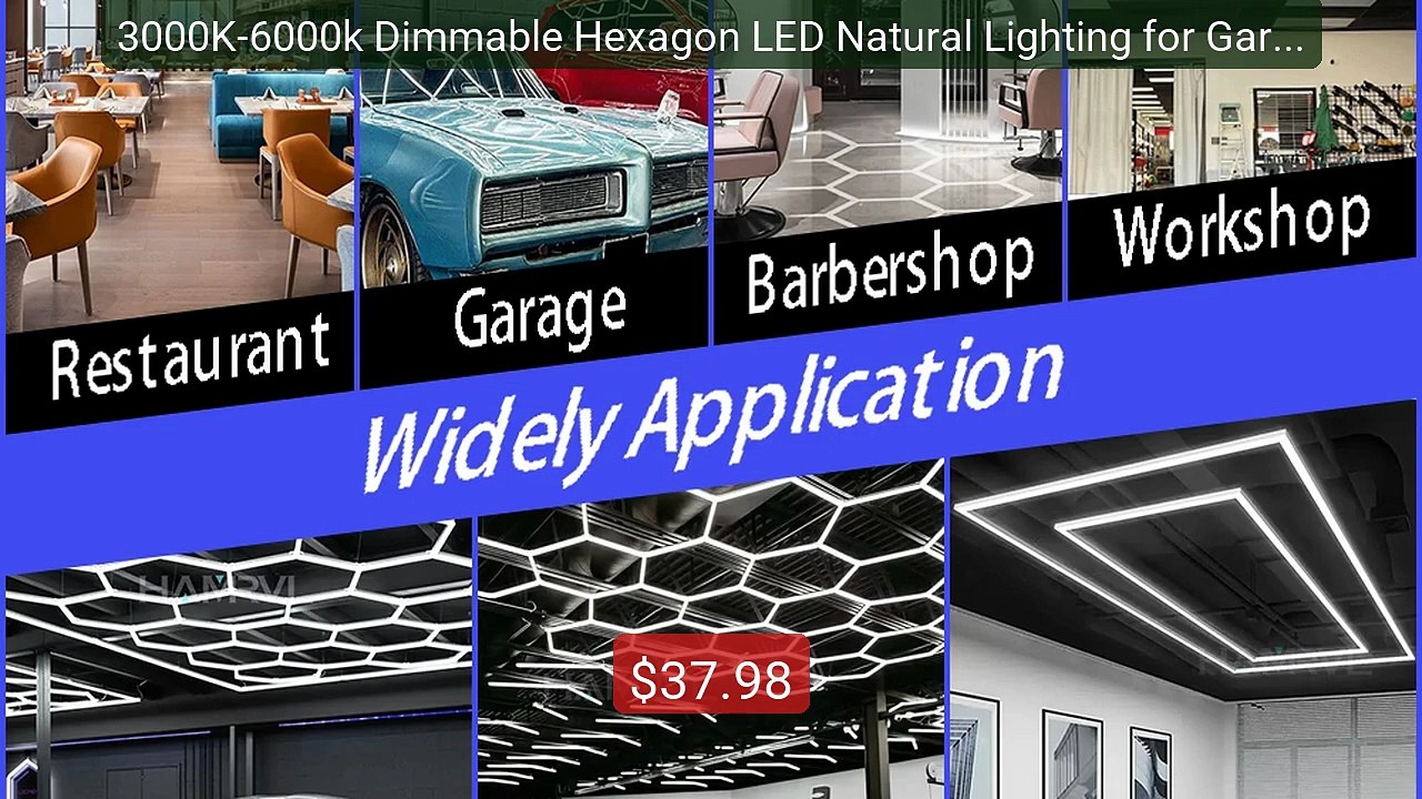 3000K-6000k Dimmable Hexagon LED Natural Lighting for Garage L... -- Hot Deal 2026 | Limited Offer!