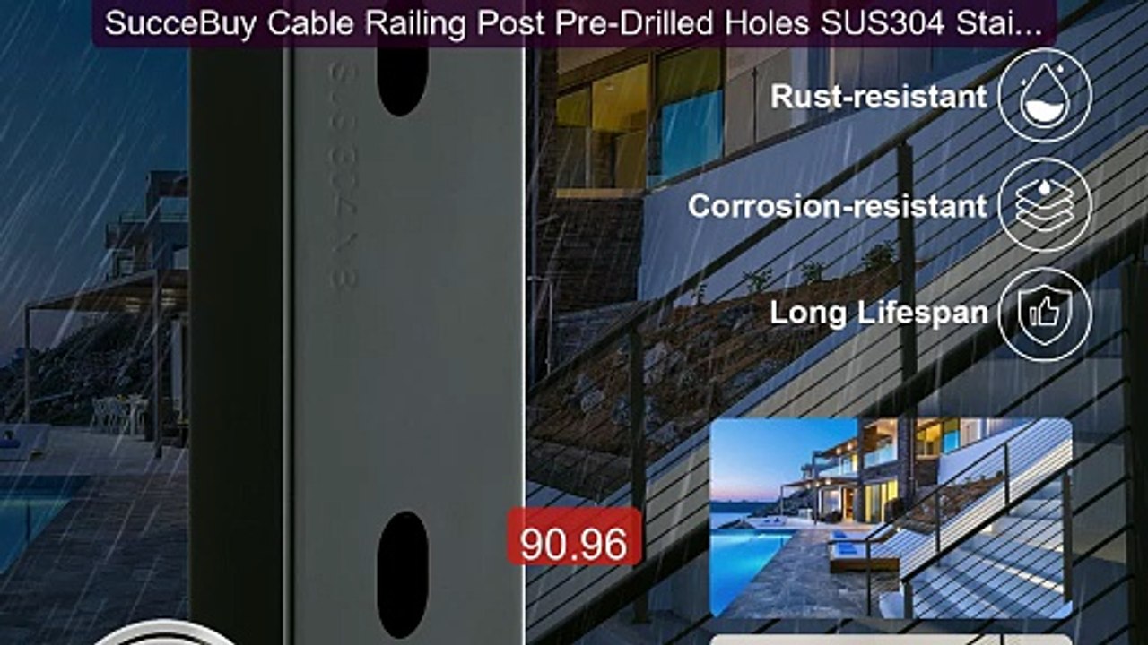 SucceBuy Cable Railing Post Pre-Drilled Holes SUS304 Stainless... -- Best Buy 2026 | Great Quality!