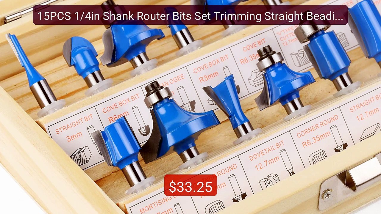15PCS 1/4in Shank Router Bits Set Trimming Straight Beading... -- Top Pick 2026 | Unbeatable Price!