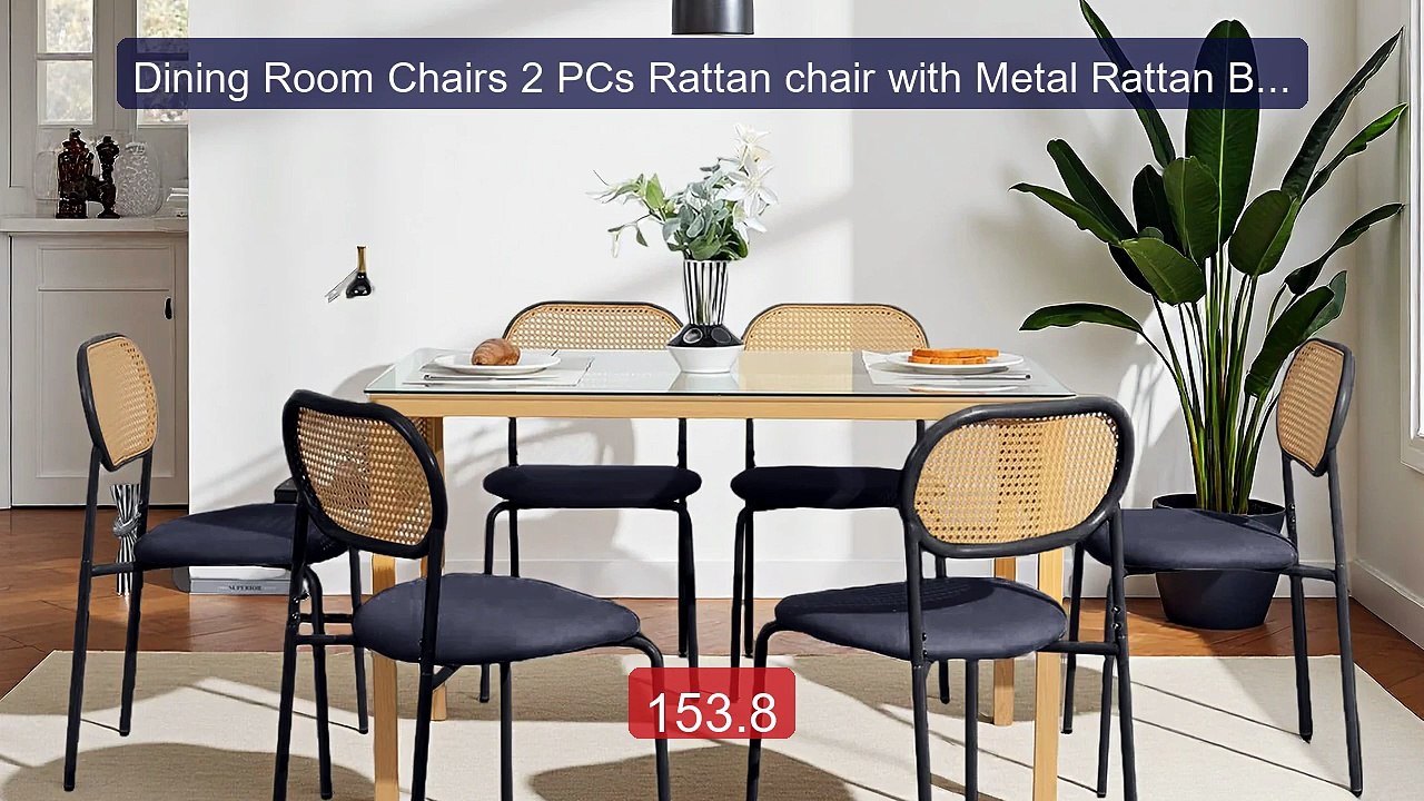 Dining Room Chairs 2 PCs Rattan chair with Metal Rattan Bac... -- Top Pick 2026 | Unbeatable Price!