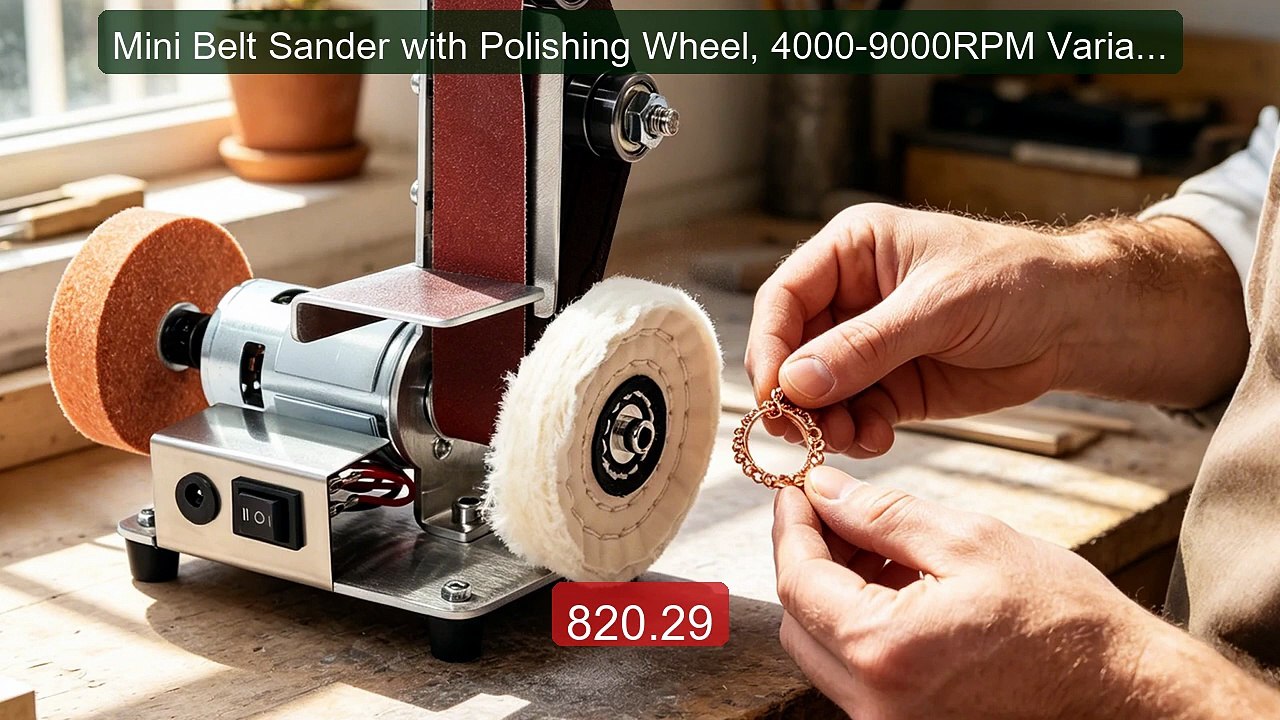 Mini Belt Sander with Polishing Wheel, 4000-9000RPM Variable S... -- Best Buy 2026 | Great Quality!