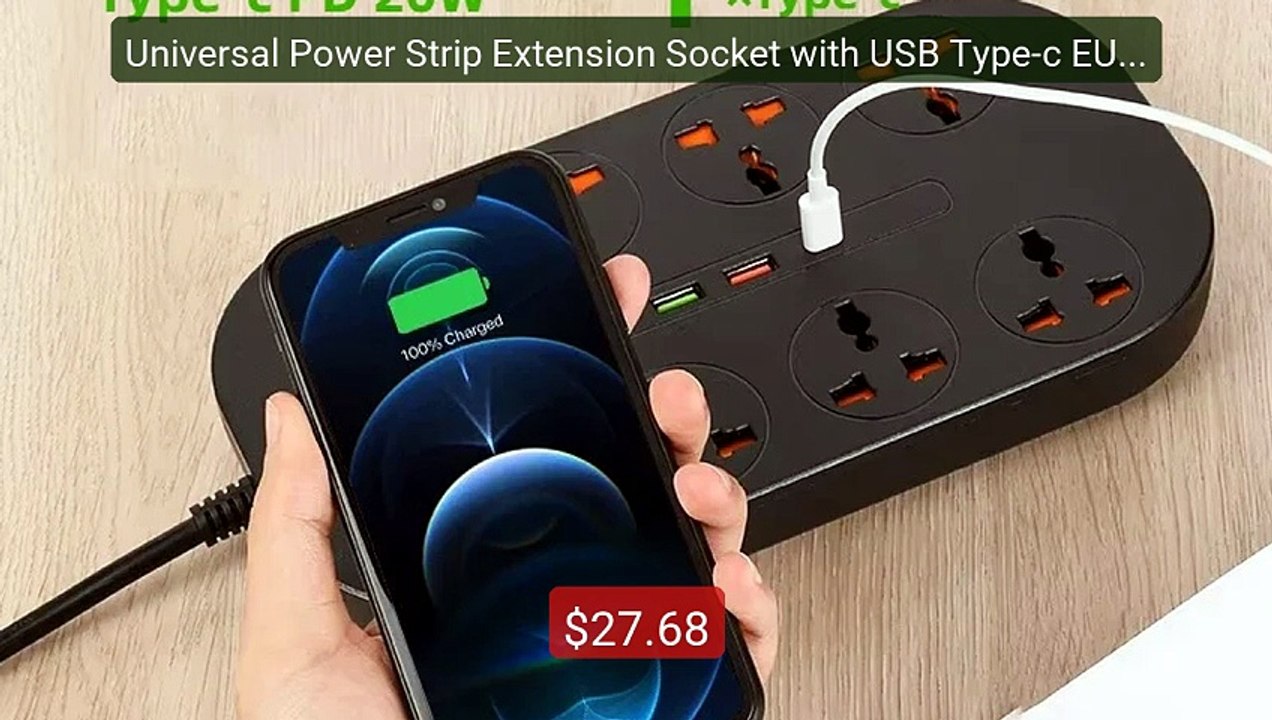 Universal Power Strip Extension Socket with USB Type-c EU US A... -- Hot Deal 2026 | Limited Offer!