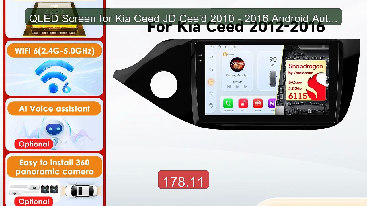 QLED Screen for Kia Ceed JD Cee'd 2010 - 2016 Android Auto Mul... -- Hot Deal 2026 | Limited Offer!