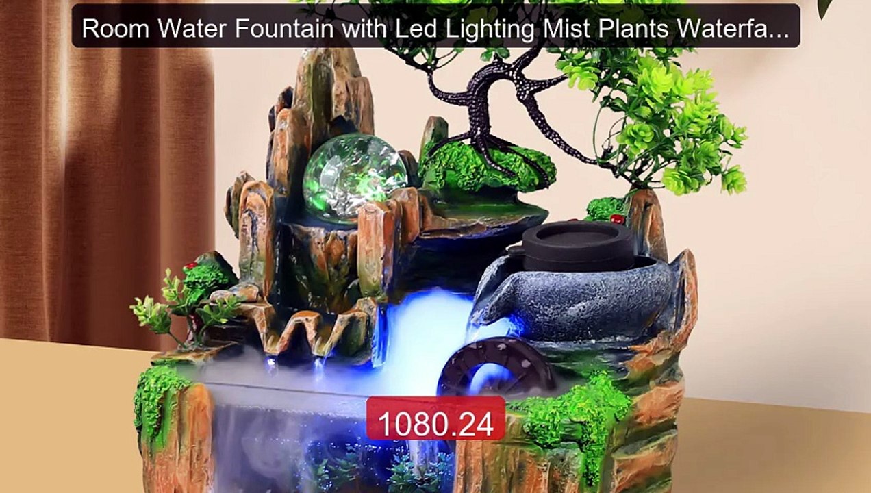 Room Water Fountain with Led Lighting Mist Plants Waterfall Deskto... -- Best Deal 2026 | Shop Now!