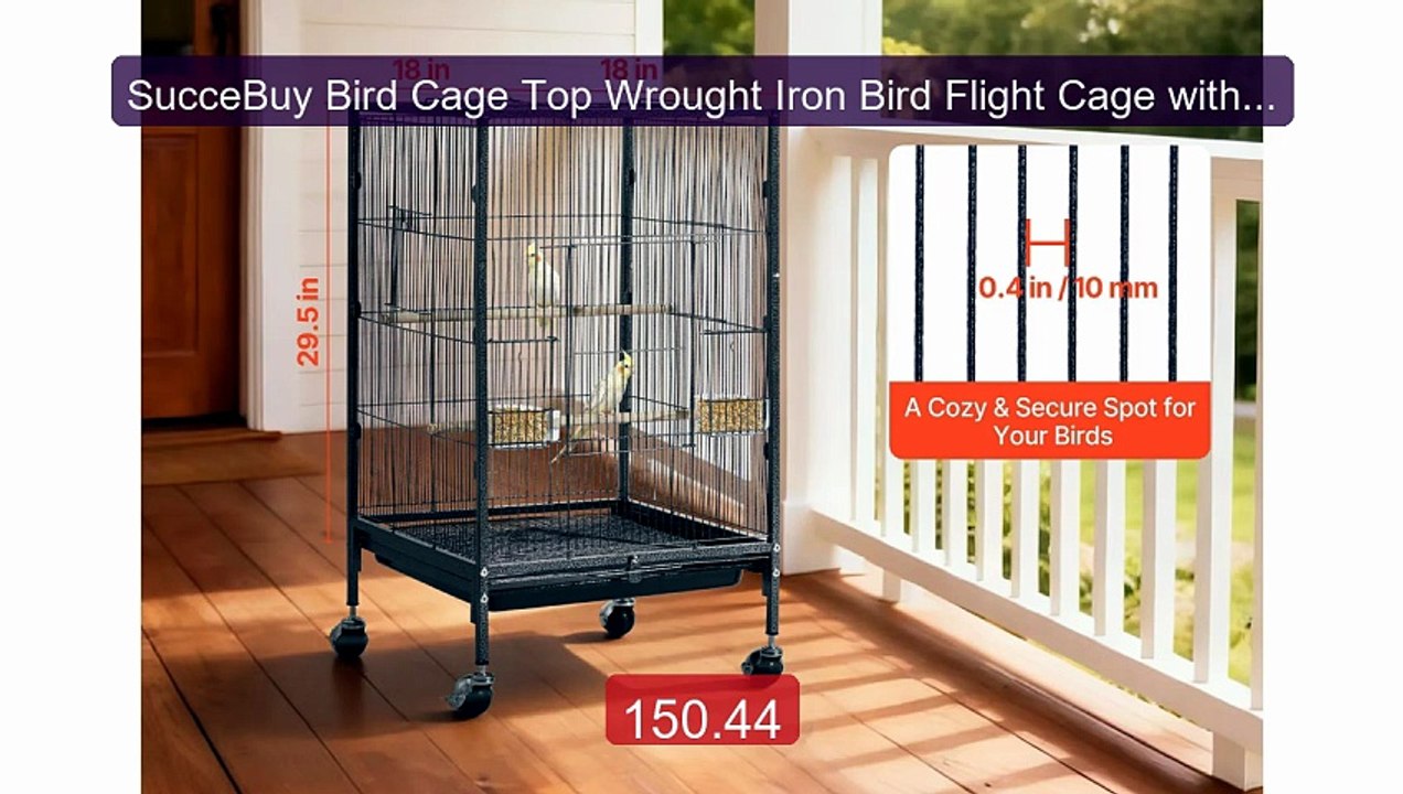 SucceBuy Bird Cage Top Wrought Iron Bird Flight Cage with Perc... -- Hot Deal 2026 | Limited Offer!