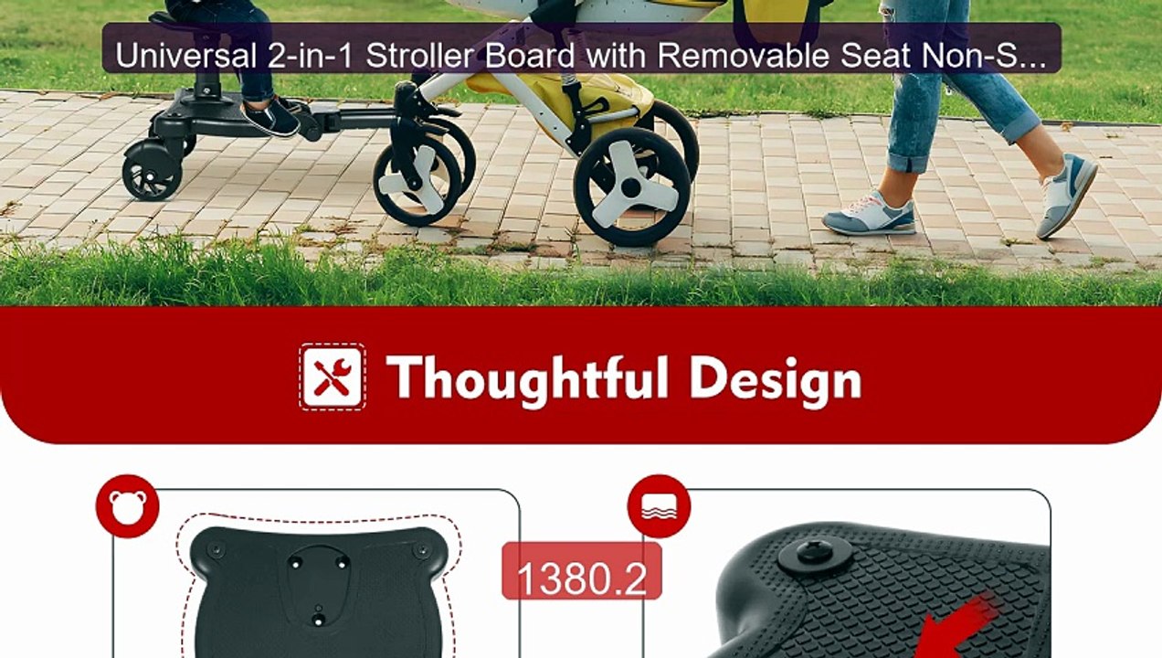 Universal 2-in-1 Stroller Board with Removable Seat Non-Slip 55LBS ... -- Top Rated 2026 | Buy Now!