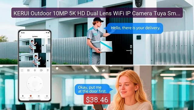KERUI Outdoor 10MP 5K HD Dual Lens WiFi IP Camera Tuya Smart P... Hot Deal 2026 | Limited Offer!