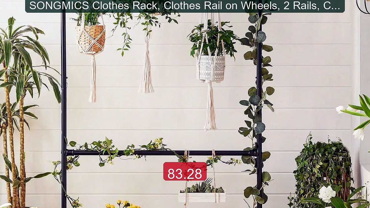 SONGMICS Clothes Rack, Clothes Rail on Wheels, 2 Rails, Coat S... -- Best Buy 2026 | Great Quality!