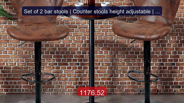 Set of 2 bar stools | Counter stools height adjustable | Bar chairs... Top Rated 2026 | Buy Now!