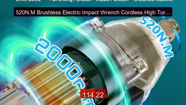 520N.M Brushless Electric Impact Wrench Cordless High Torque ... Amazing Value 2026 | Must Have!