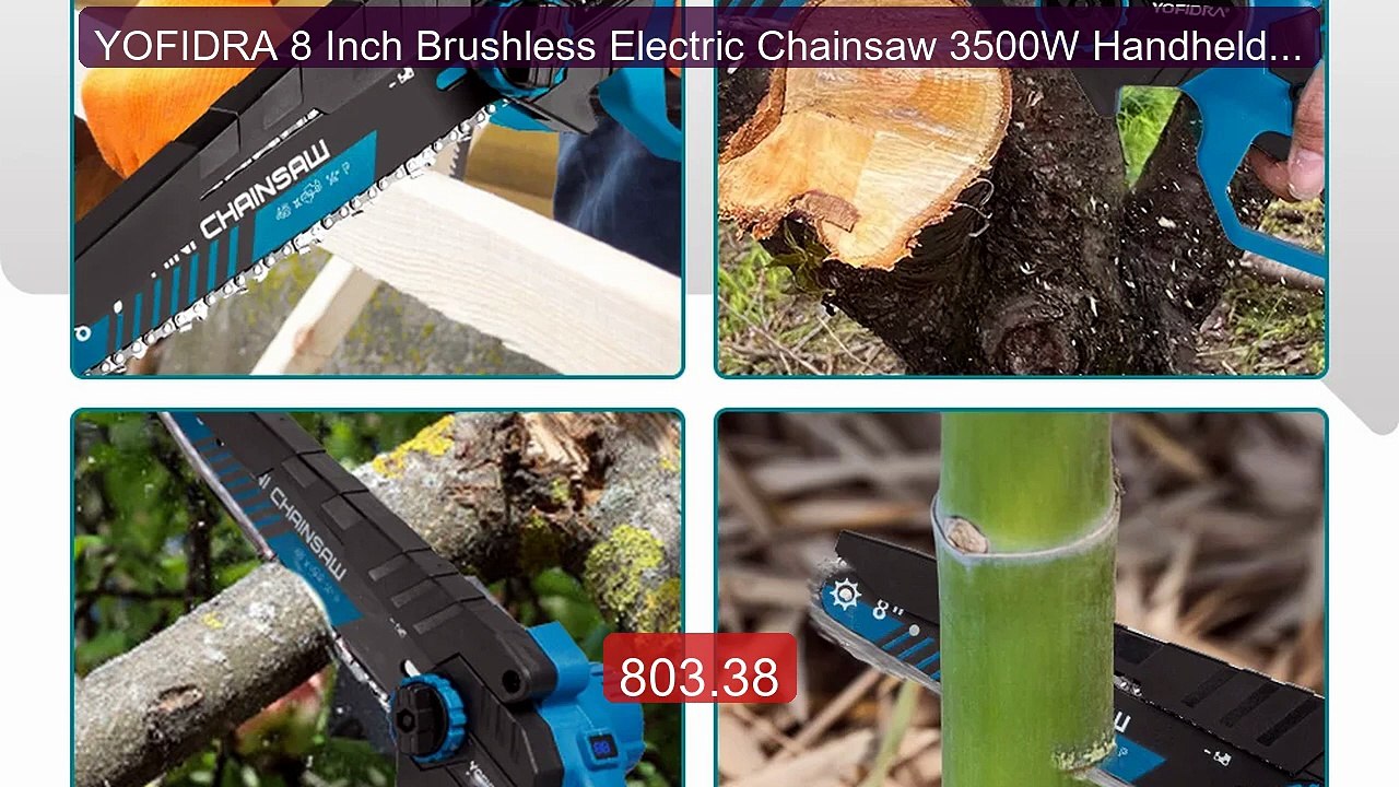 YOFIDRA 8 Inch Brushless Electric Chainsaw 3500W Handheld Woodworki... -- Top Rated 2026 | Buy Now!