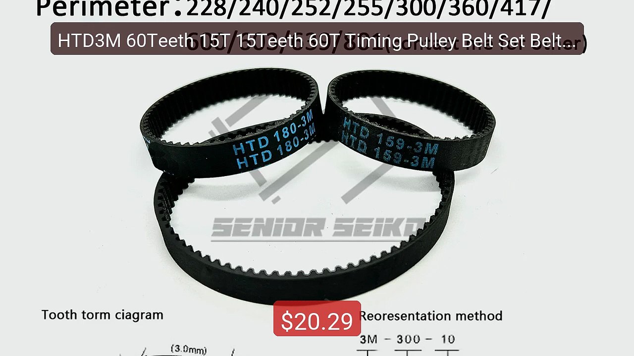 HTD3M 60Teeth 15T 15Teeth 60T Timing Pulley Belt Set Belt W... -- Top Pick 2026 | Unbeatable Price!