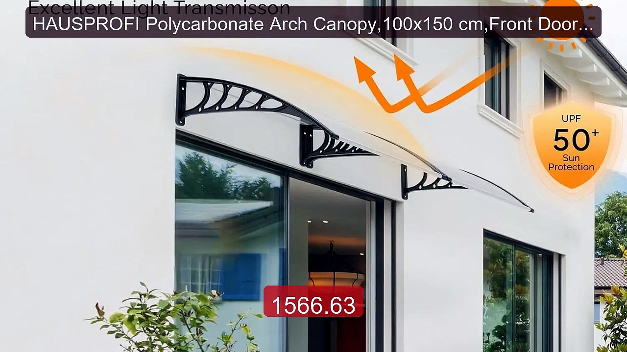HAUSPROFI Polycarbonate Arch Canopy,100x150 cm,Front Door & W... -- Amazing Value 2026 | Must Have!