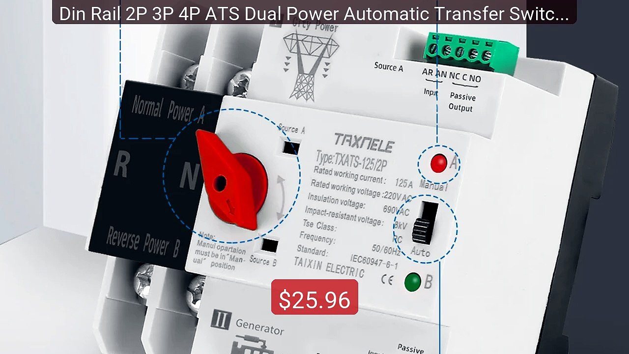 Din Rail 2P 3P 4P ATS Dual Power Automatic Transfer Switch Selector... -- Top Rated 2026 | Buy Now!