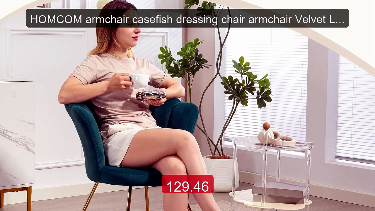 HOMCOM armchair casefish dressing chair armchair Velvet Living Room... -- Top Rated 2026 | Buy Now!