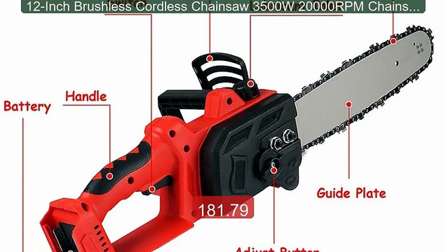 12-Inch Brushless Cordless Chainsaw 3500W 20000RPM Chainsaw fo... Best Buy 2026 | Great Quality!