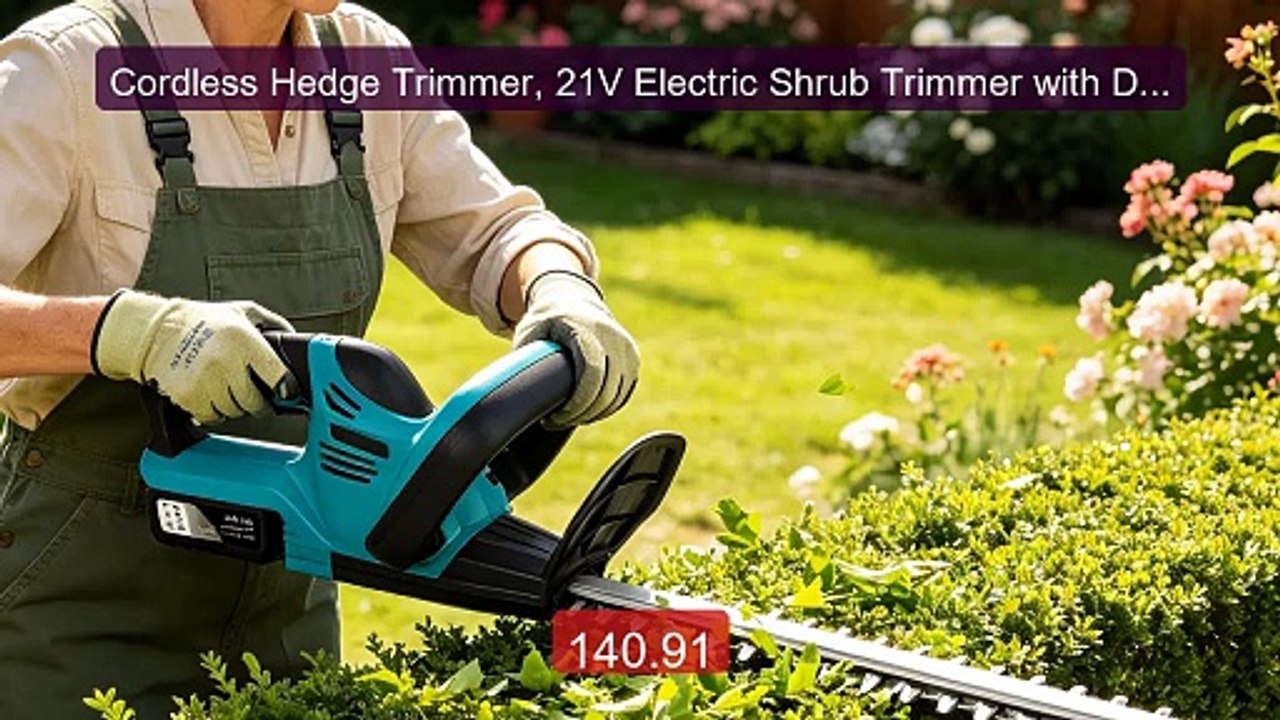 Cordless Hedge Trimmer, 21V Electric Shrub Trimmer with Dual-Actio... -- Best Deal 2026 | Shop Now!
