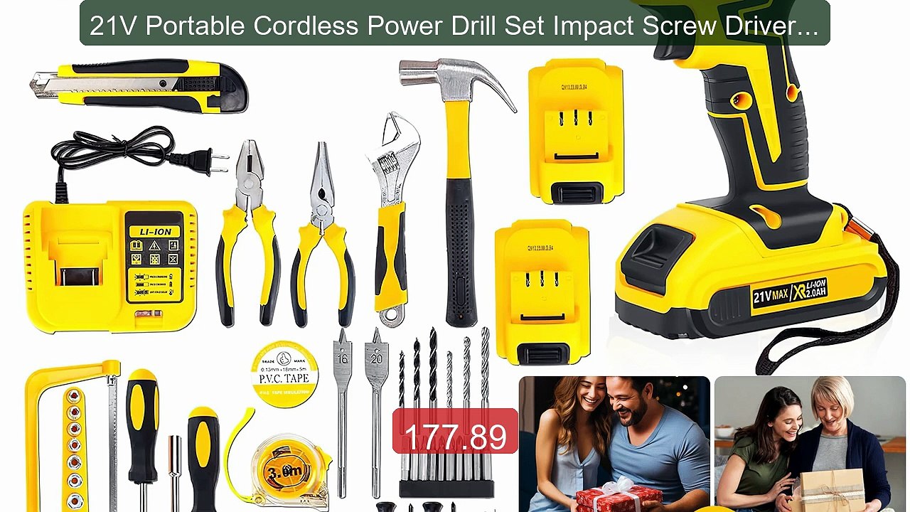 21V Portable Cordless Power Drill Set Impact Screw Driver wit... -- Amazing Value 2026 | Must Have!