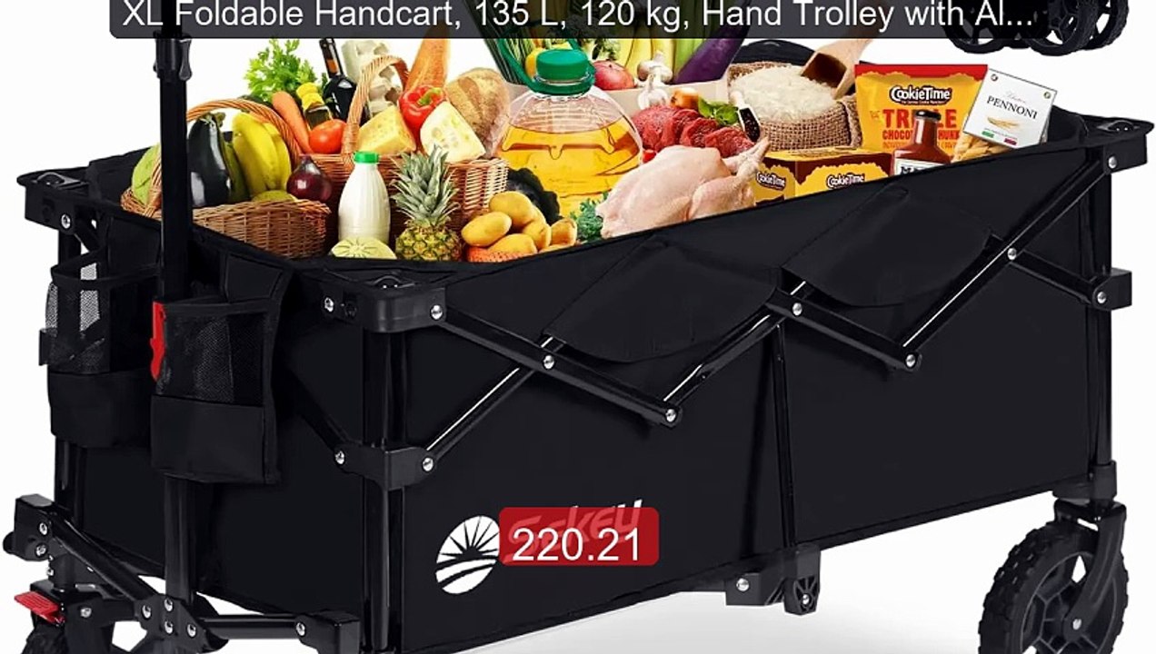 XL Foldable Handcart, 135 L, 120 kg, Hand Trolley with All-Ter... -- Hot Deal 2026 | Limited Offer!