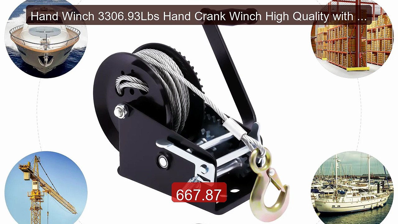 Hand Winch 3306.93Lbs Hand Crank Winch High Quality with 32.81ft Ca... -- Top Rated 2026 | Buy Now!