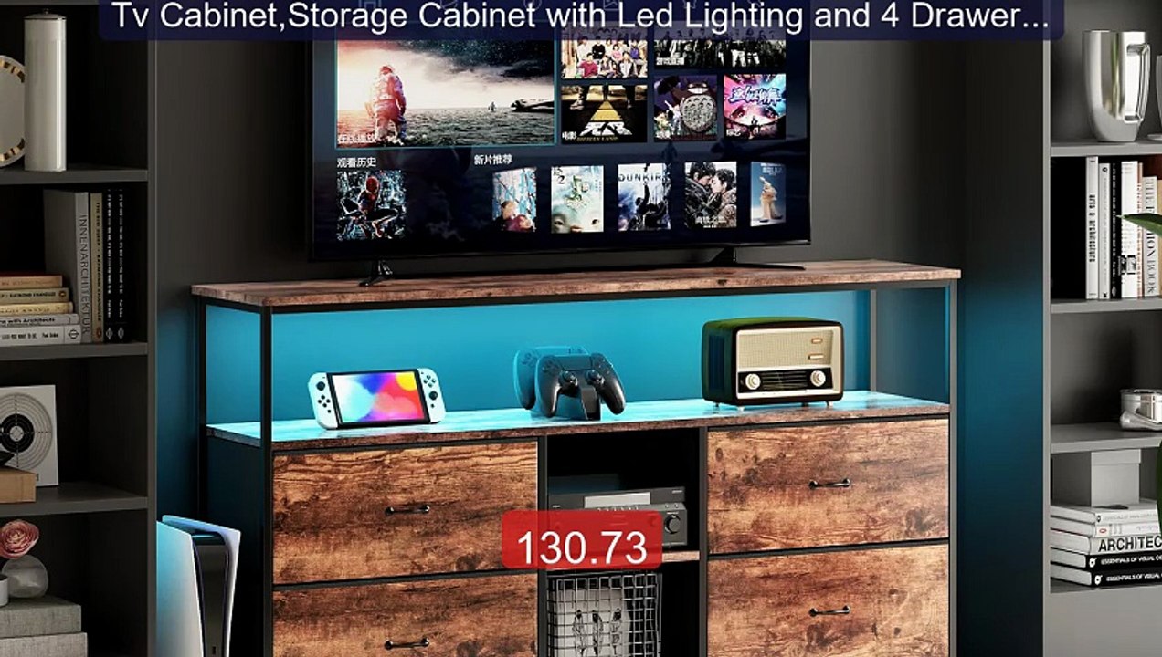 Tv Cabinet,Storage Cabinet with Led Lighting and 4 Drawers,... -- Top Pick 2026 | Unbeatable Price!