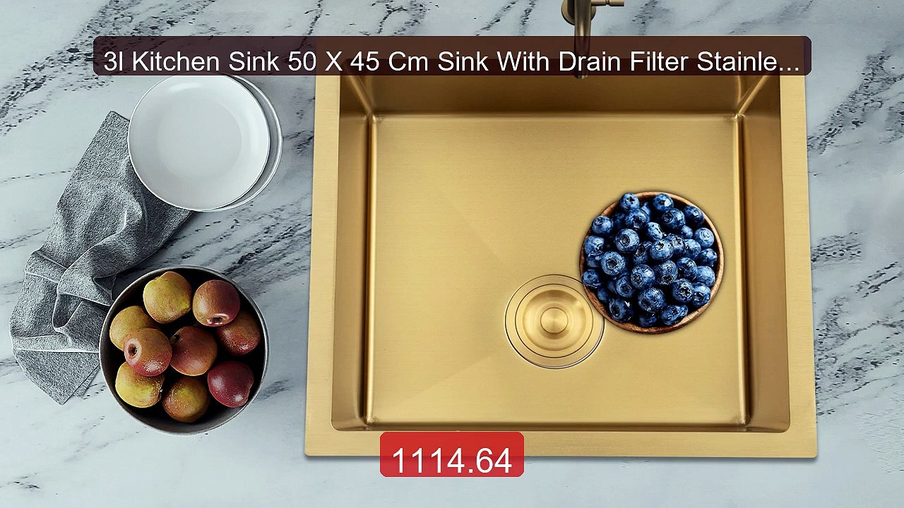 3l Kitchen Sink 50 X 45 Cm Sink With Drain Filter Stainless St... -- Best Buy 2026 | Great Quality!