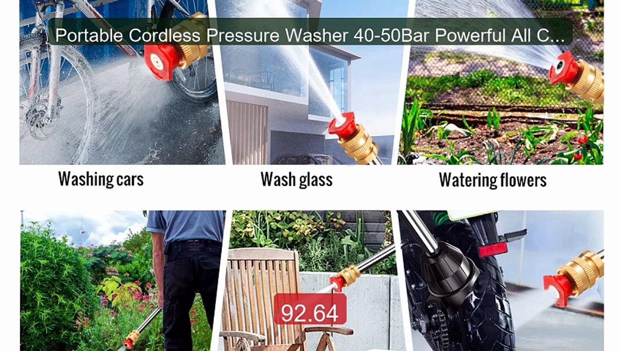 Portable Cordless Pressure Washer 40-50Bar Powerful All Copper Mot... -- Best Deal 2026 | Shop Now!