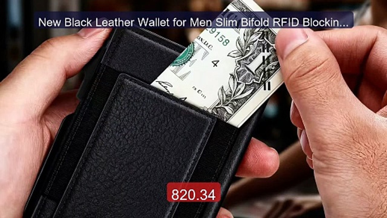 New Black Leather Wallet for Men Slim Bifold RFID Blocking Wa... -- Amazing Value 2026 | Must Have!