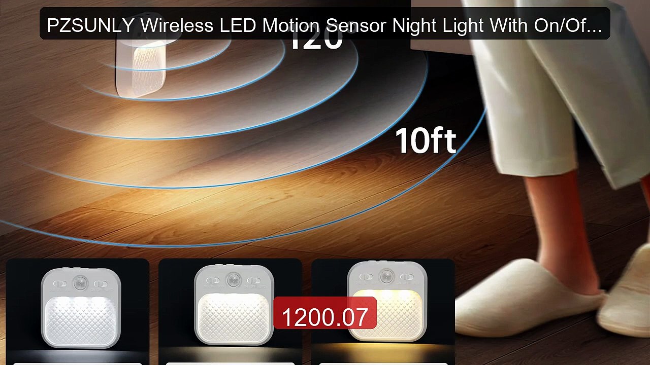 PZSUNLY Wireless LED Motion Sensor Night Light With On/Off ... -- Top Pick 2026 | Unbeatable Price!