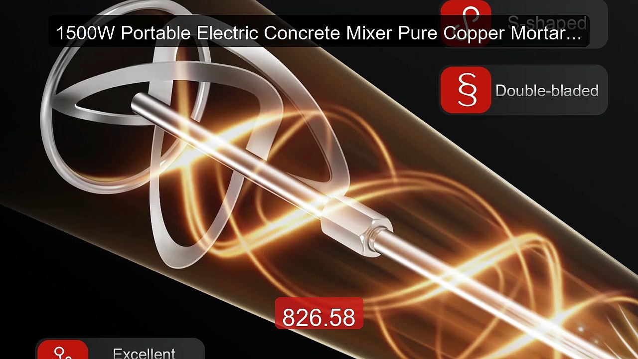 1500W Portable Electric Concrete Mixer Pure Copper Mortar Stirrer P... -- Top Rated 2026 | Buy Now!