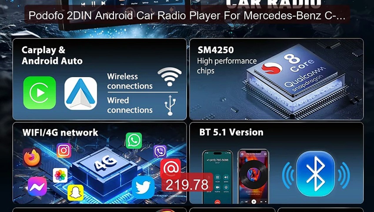 Podofo 2DIN Android Car Radio Player For Mercedes-Benz C-Class... -- Hot Deal 2026 | Limited Offer!