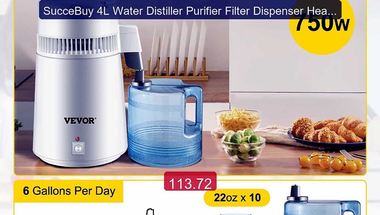 SucceBuy 4L Water Distiller Purifier Filter Dispenser Heati... -- Top Pick 2026 | Unbeatable Price!