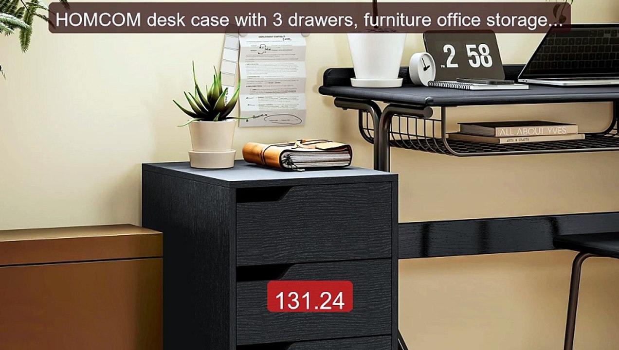 HOMCOM desk case with 3 drawers, furniture office storage des... -- Amazing Value 2026 | Must Have!