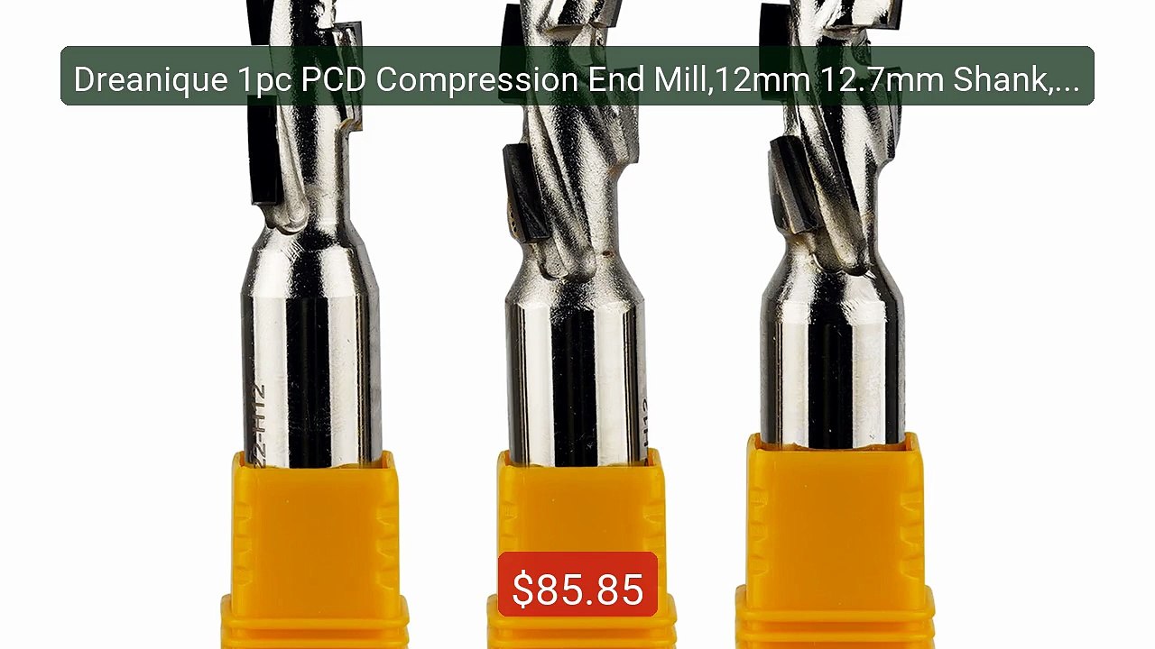 Dreanique 1pc PCD Compression End Mill,12mm 12.7mm Shank,1+1 Flute ... -- Top Rated 2026 | Buy Now!